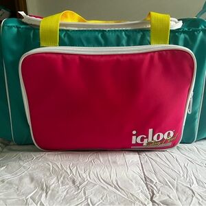 Retro Igloo Pink and Teal Cooler Bag